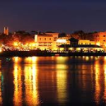 Downtown Wilmington at night as seen from Leland NC