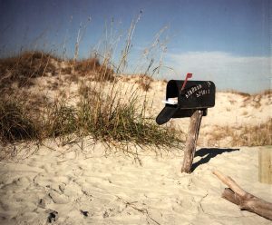 World famous Kindred Spirit mailbox on Sunset Beach, NC