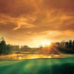 Sunset over the golf course