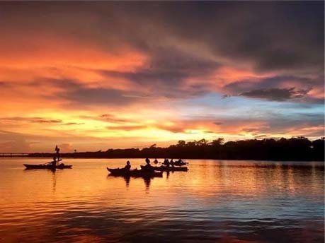 Kayaking the river at Sunset